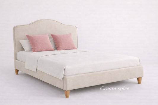 Cream Spiced Low End Curved Bed