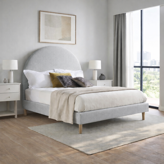 Light  Silver Grey Moon Bed