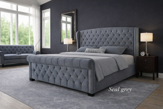 Seal Grey Nikanor Sleigh Bed