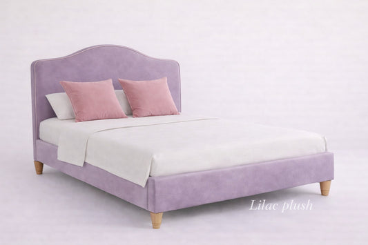 Lilac Plush Low End Curved Bed