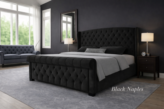 Black Naples Nikanor Sleigh Bed