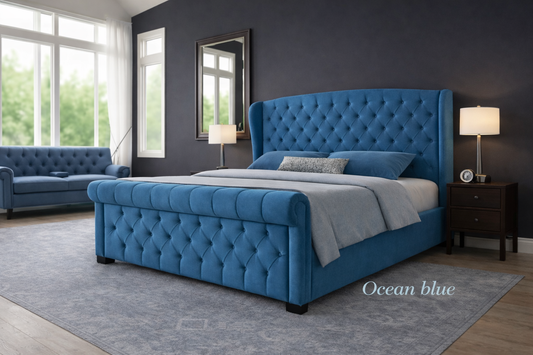 Ocean Blue Nikanor Sleigh Bed
